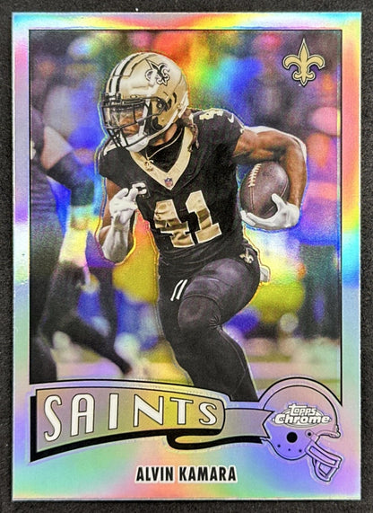 Alvin Kamara 2025 Topps Chrome 1975 Refractor Saints Sports Trading Cards