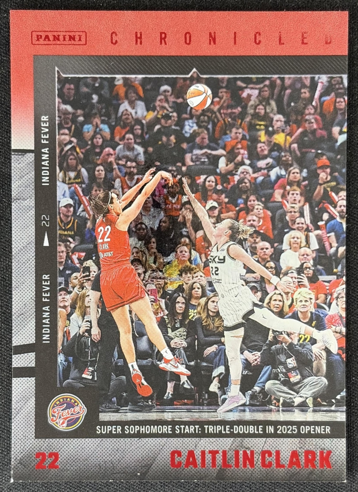Caitlin Clark 2025 Panini Chronicled WNBA Red Cracked Ice Fever 20