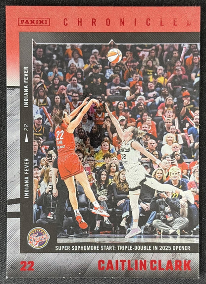 Caitlin Clark 2025 Panini Chronicled WNBA Red Cracked Ice Fever 20