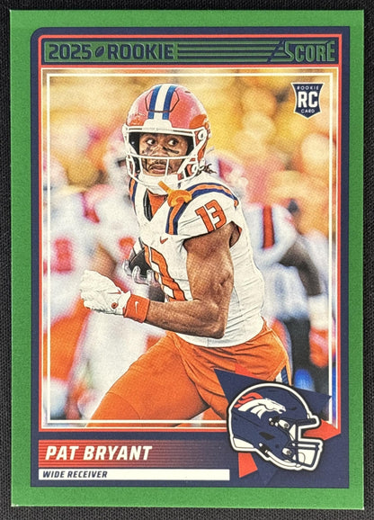 Pat Bryant 2025 Panini Score Rookies Green Broncos front