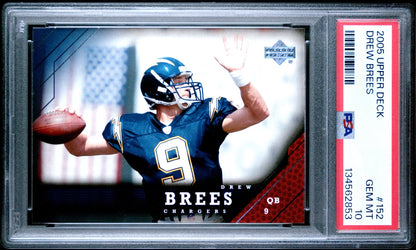 Drew Brees 2005 Upper Deck PSA 10 Chargers front