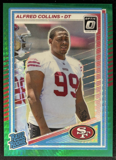 Alfred Collins 2025 Panini Donruss Optic Rated Rookie Green Hyper Prizm 49ers Sports Trading Cards