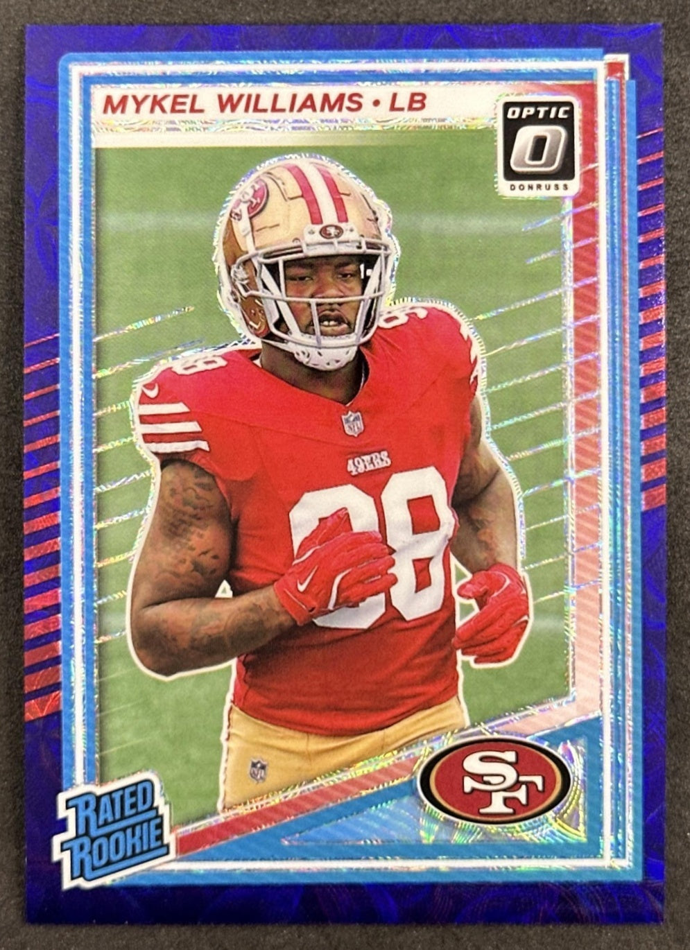 Mykel Williams 2025 Panini Optic Purple Scope 49ers front