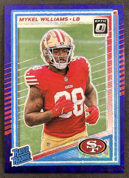 Mykel Williams 2025 Panini Optic Purple Scope 49ers front