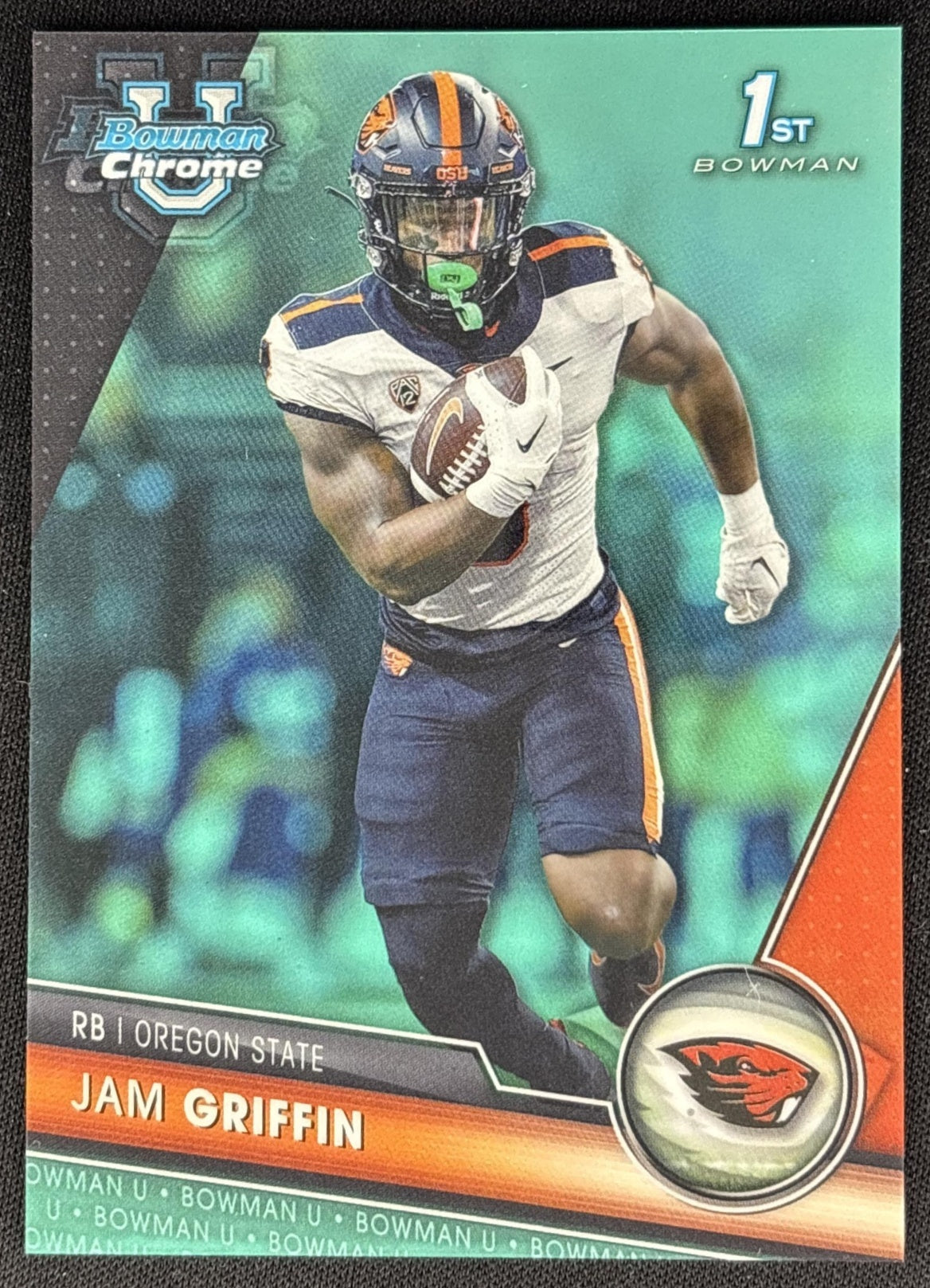 Jam Griffin 2023 Bowman University Chrome Aqua Refractor /299 front