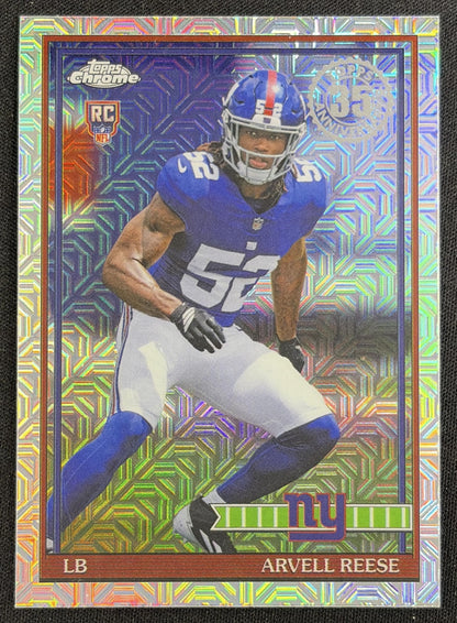 Arvell Reese 2026 Topps 1991 Chrome Rookie Mojo Refractor Giants