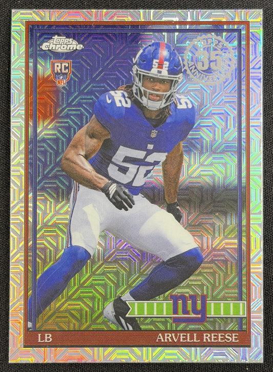 Arvell Reese 2026 Topps 1991 Chrome Rookie Mojo Refractor Giants
