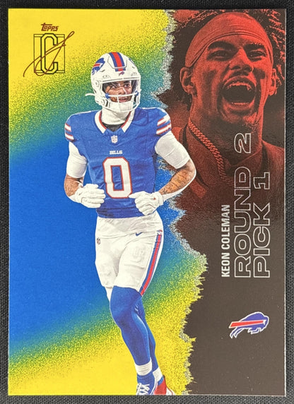 Keon Coleman 2025 Topps Signature Class Veteran Blue & Yellow Foil Bills Sports Trading Cards
