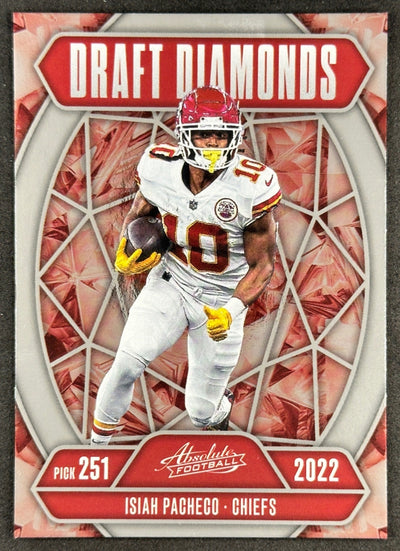 Isiah Pacheco 2025 Absolute Draft Diamonds Chiefs Sports Trading Card