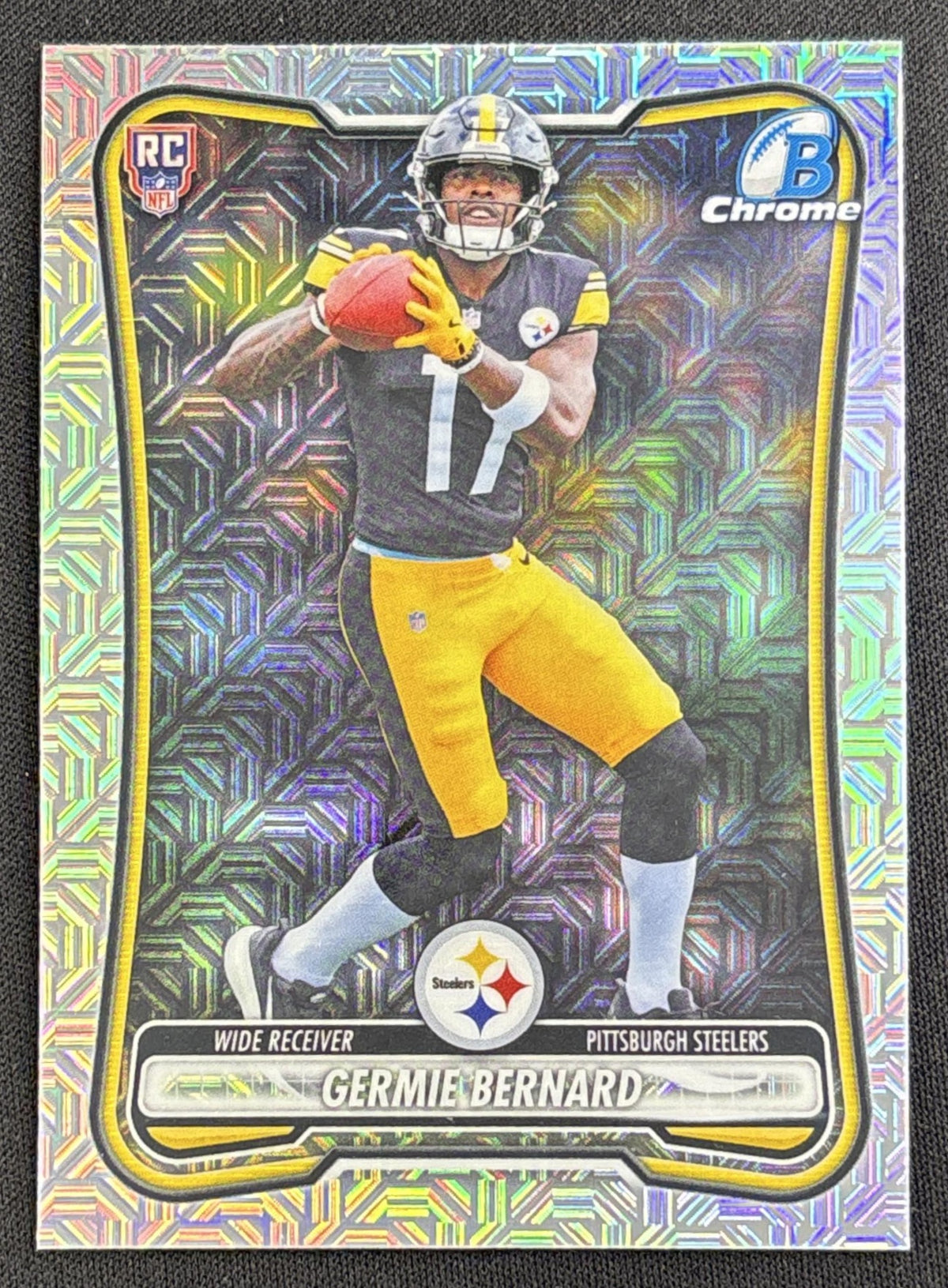 Germie Bernard 2026 Bowman Chrome NFL Mojo Refractor Steelers