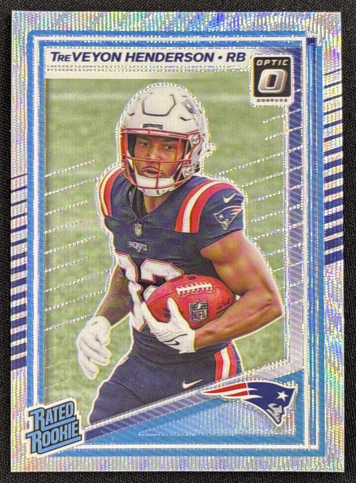 TreVeyon Henderson 2025 Panini Donruss Optic Rated Rookie Wave Prizm /300 Patriots