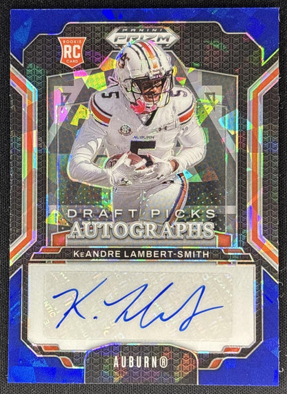 KeAndre Lambert-Smith 2025 Panini Prizm Draft Picks Auto Blue Ice /149 Tigers front