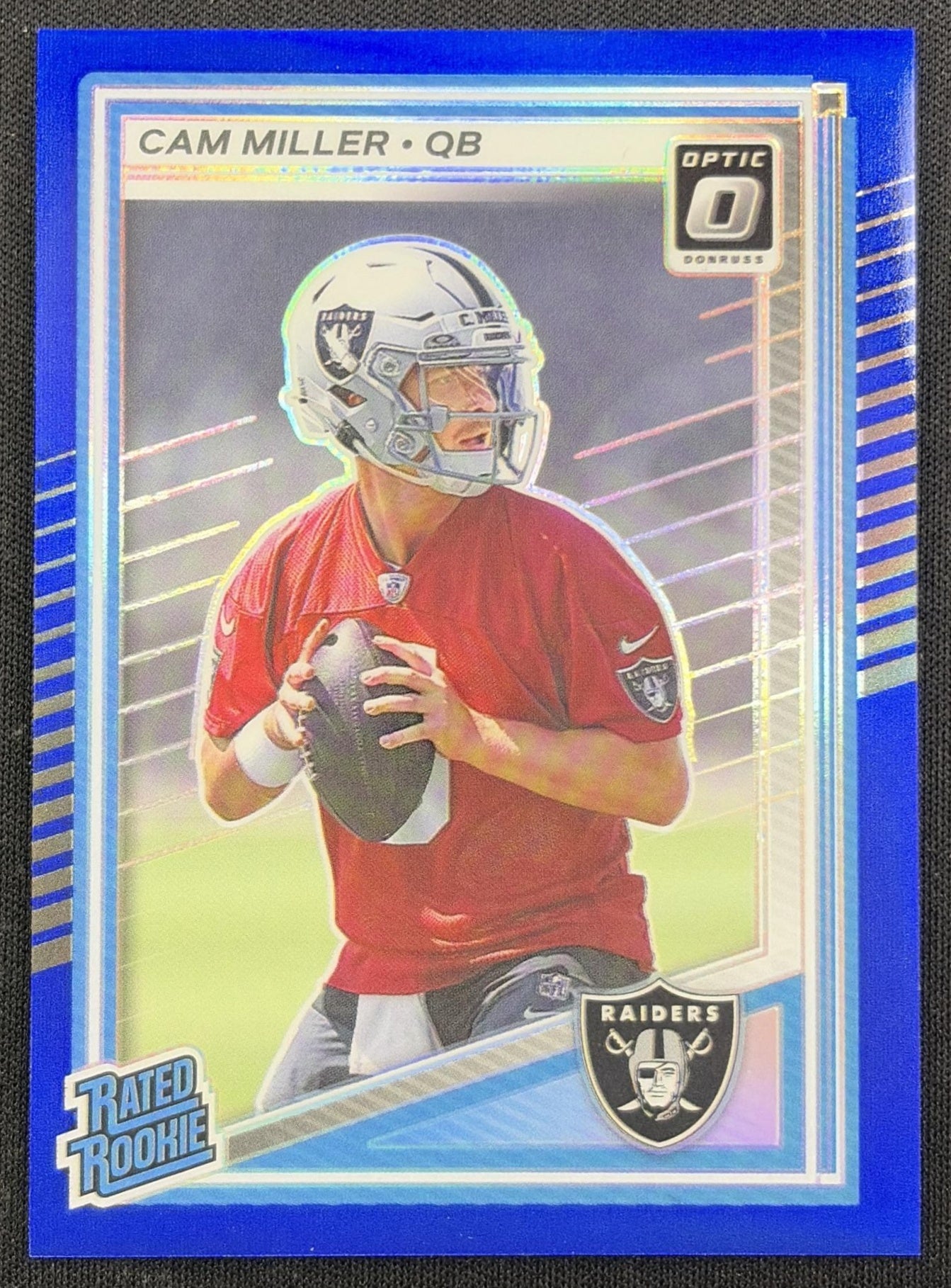 Cam Miller 2025 Panini Donruss Optic Rated Rookie Blue Prizm /249 Raiders