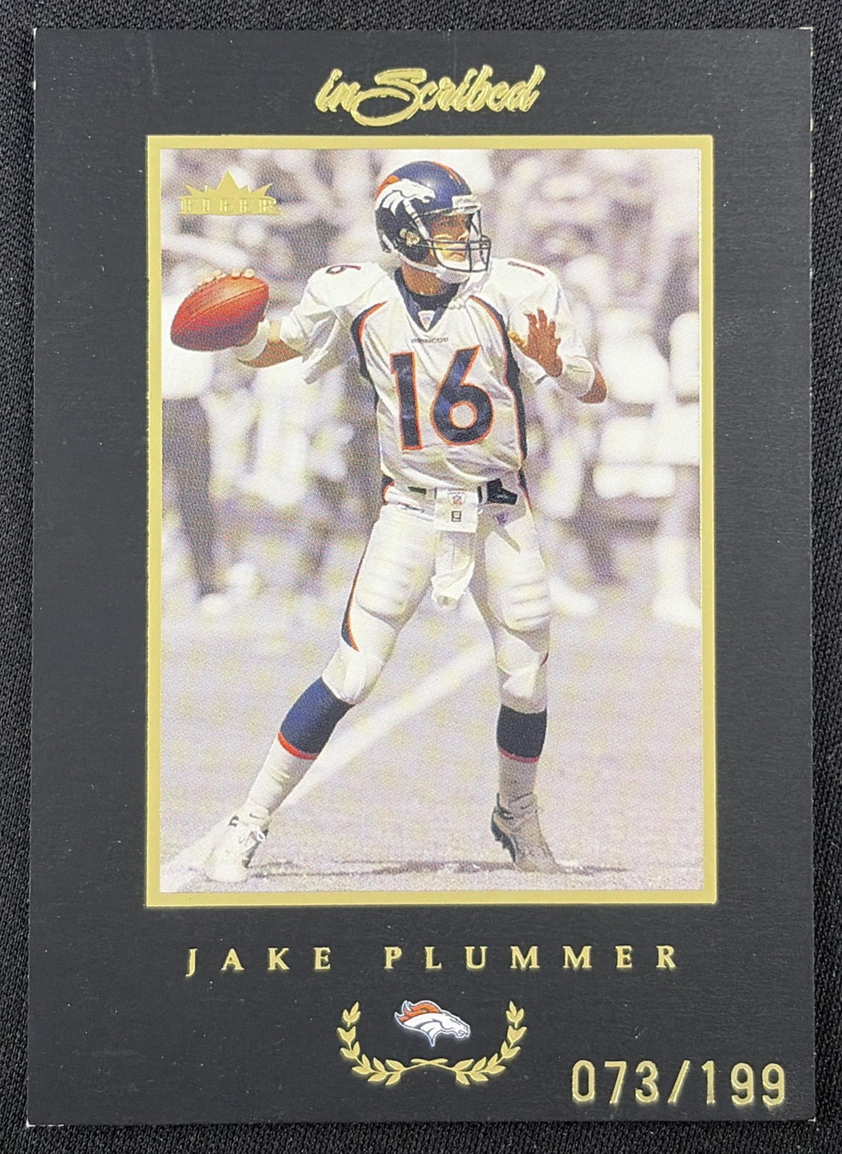 Jake Plummer 2004 Fleer Inscribed Black Border Gold /199 Denver Broncos