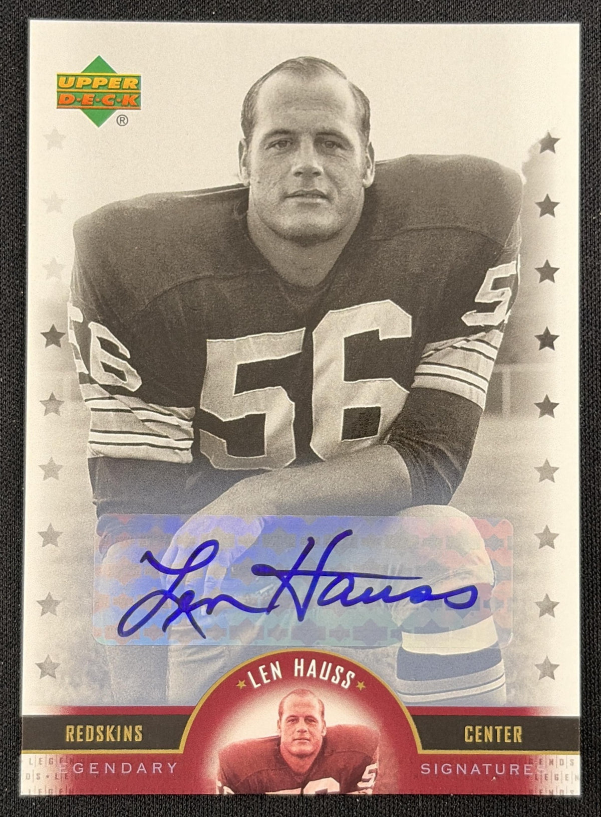 Len Hauss 2005 Upper Deck Legends Legendary Signatures Redskins Sports Trading Card