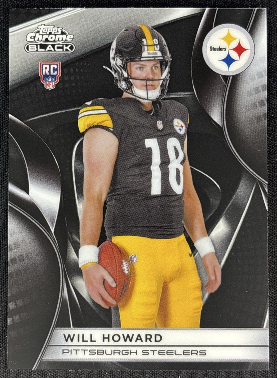 Will Howard 2025 Topps Chrome Black Steelers front