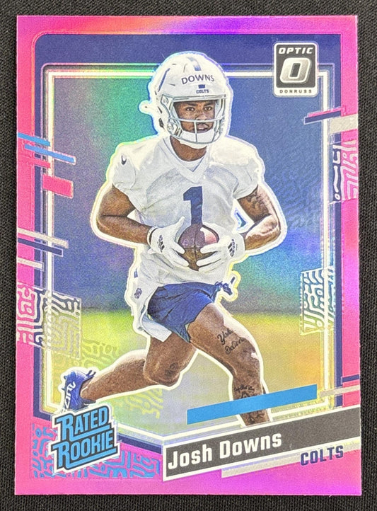 Josh Downs 2023 Panini Donruss Optic Rated Rookie Preview Pink Prizm Colts