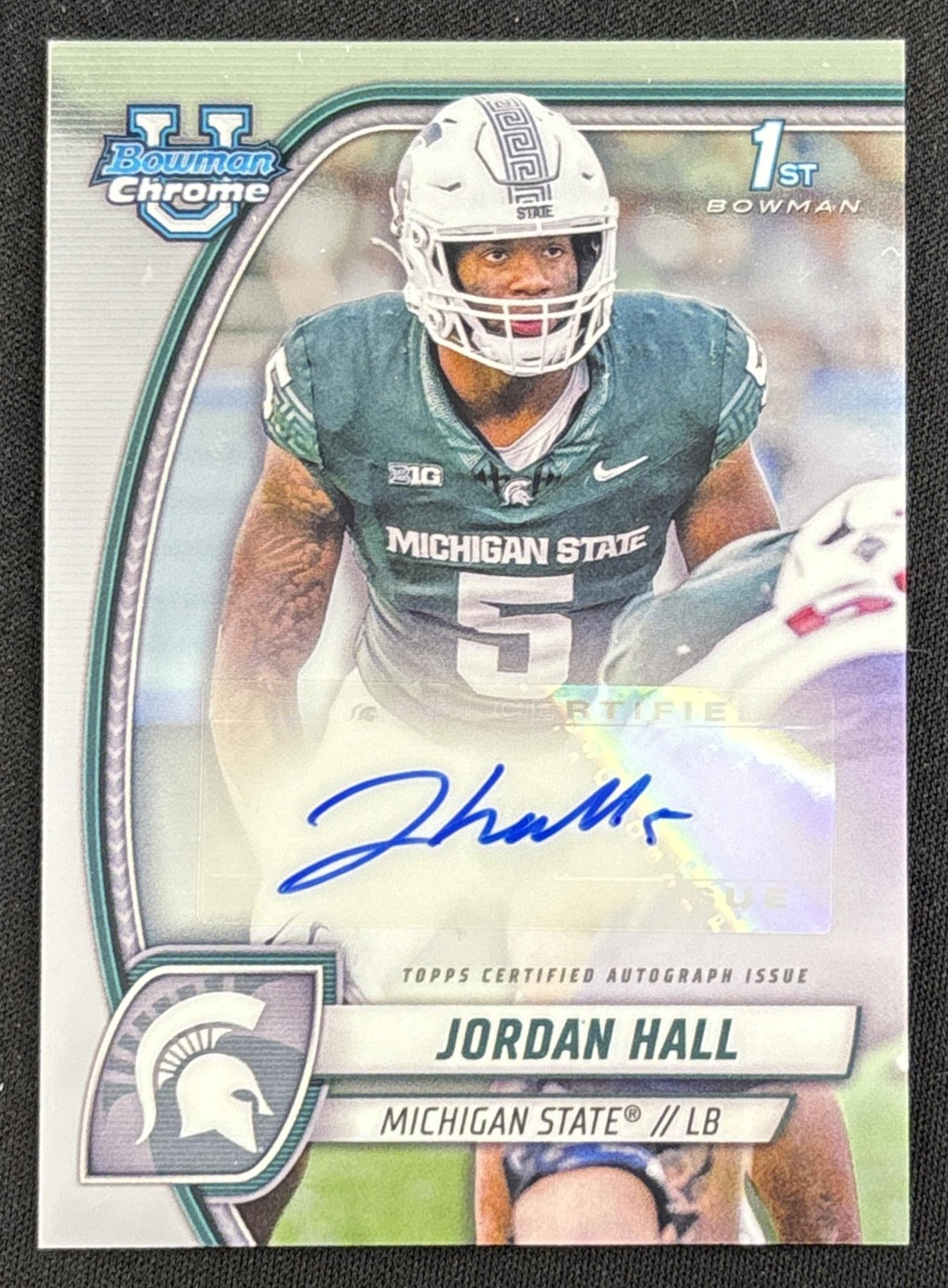 Jordan Hall 2024 Bowman Chrome University Prospect Auto Spartans