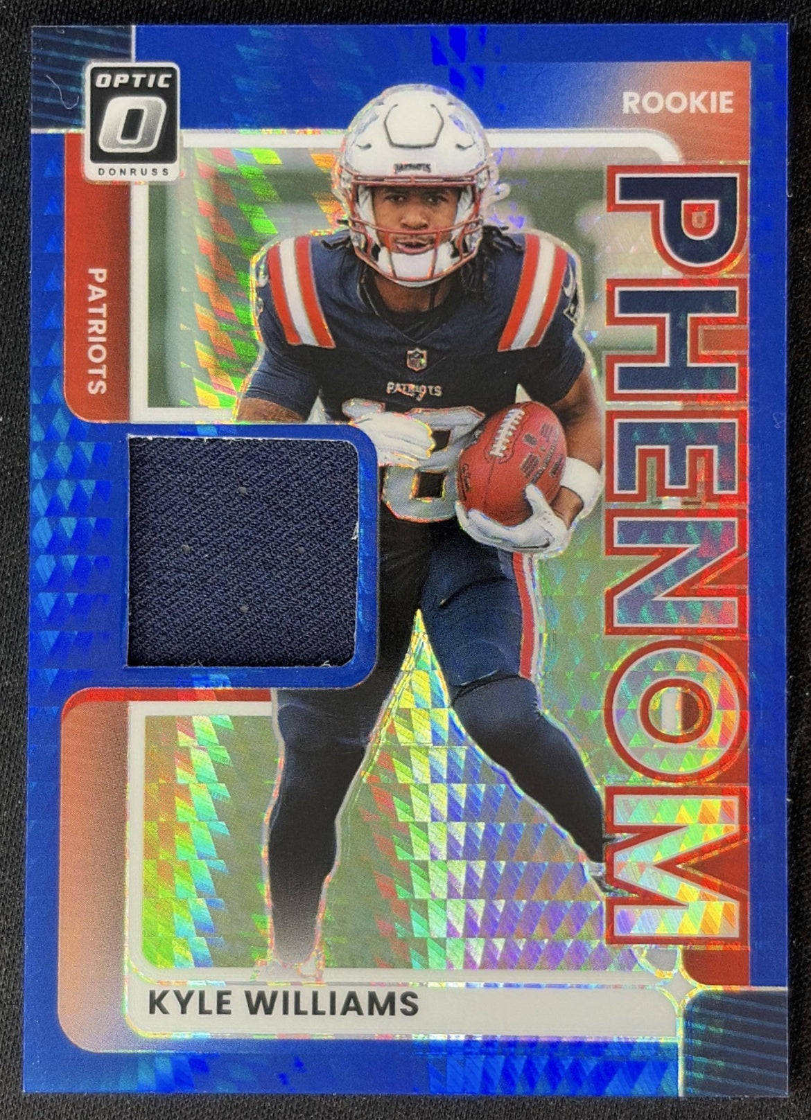 Kyle Williams 2025 Panini Donruss Optic Rookie Phenoms Blue Hyper Prizm Patriots Sports Trading Cards