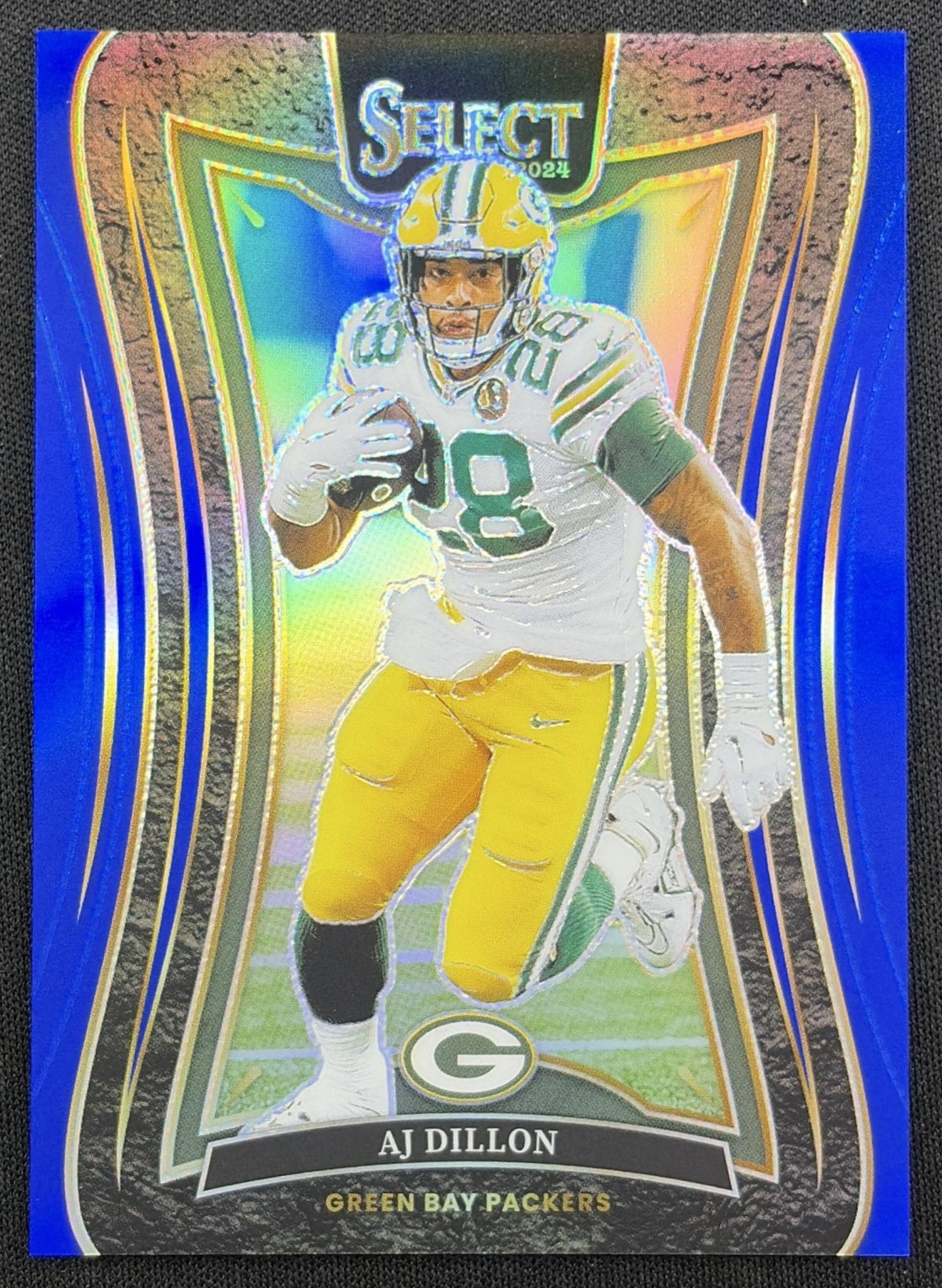 AJ Dillon 2024 Panini Select Suite Blue Prizm /99 Packers