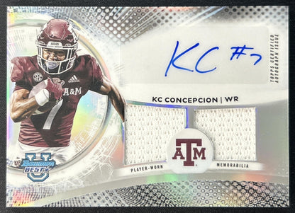 KC Concepcion 2025 Bowman Best University Prospect Dual Relic Auto Aggies Front