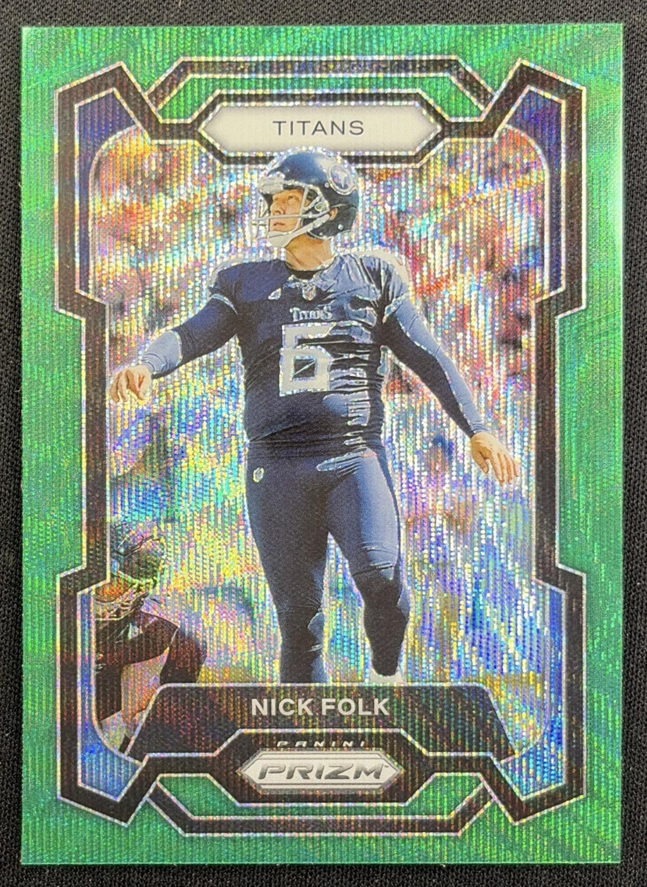 Nick Folk 2023 Panini Prizm Green Wave Titans