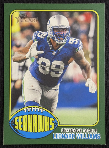 Leonard Williams 2026 Topps Heritage Dark Green Border Seahawks