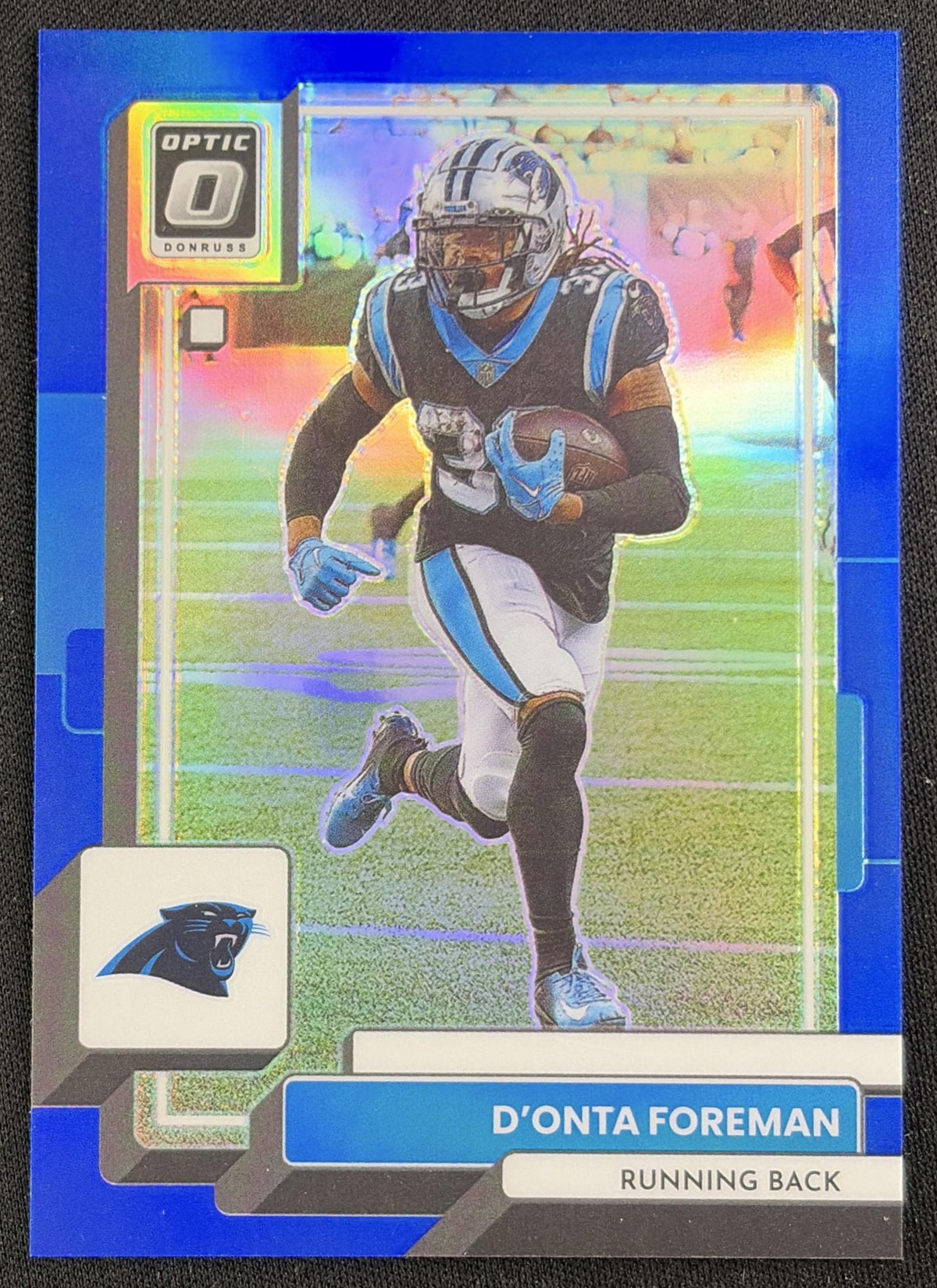 D Onta Foreman 2022 Panini Donruss Optic Blue /179 Panthers Sports Trading Card