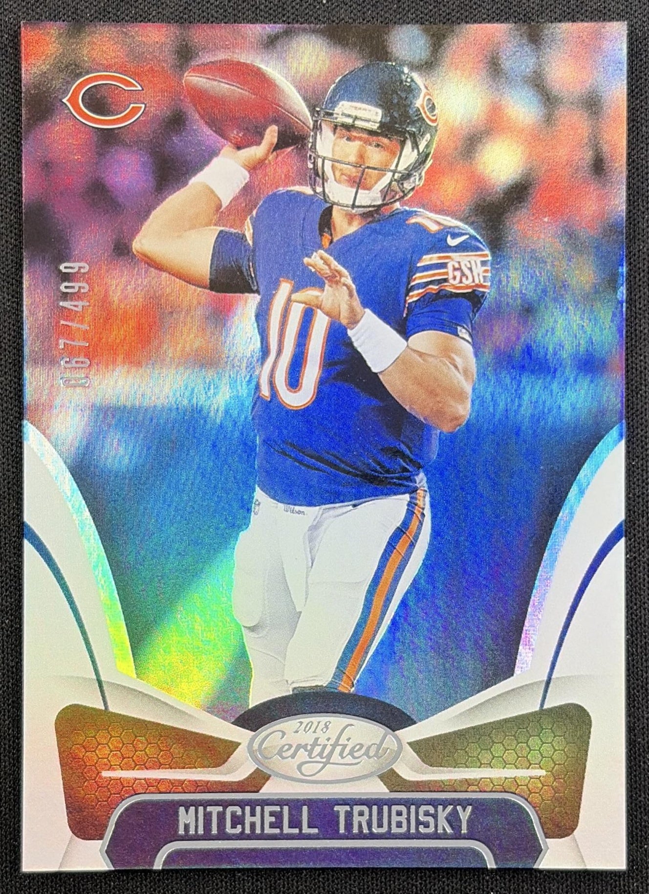 Mitchell Trubisky 2018 Panini Certified Mirror Silver /499 Bears front