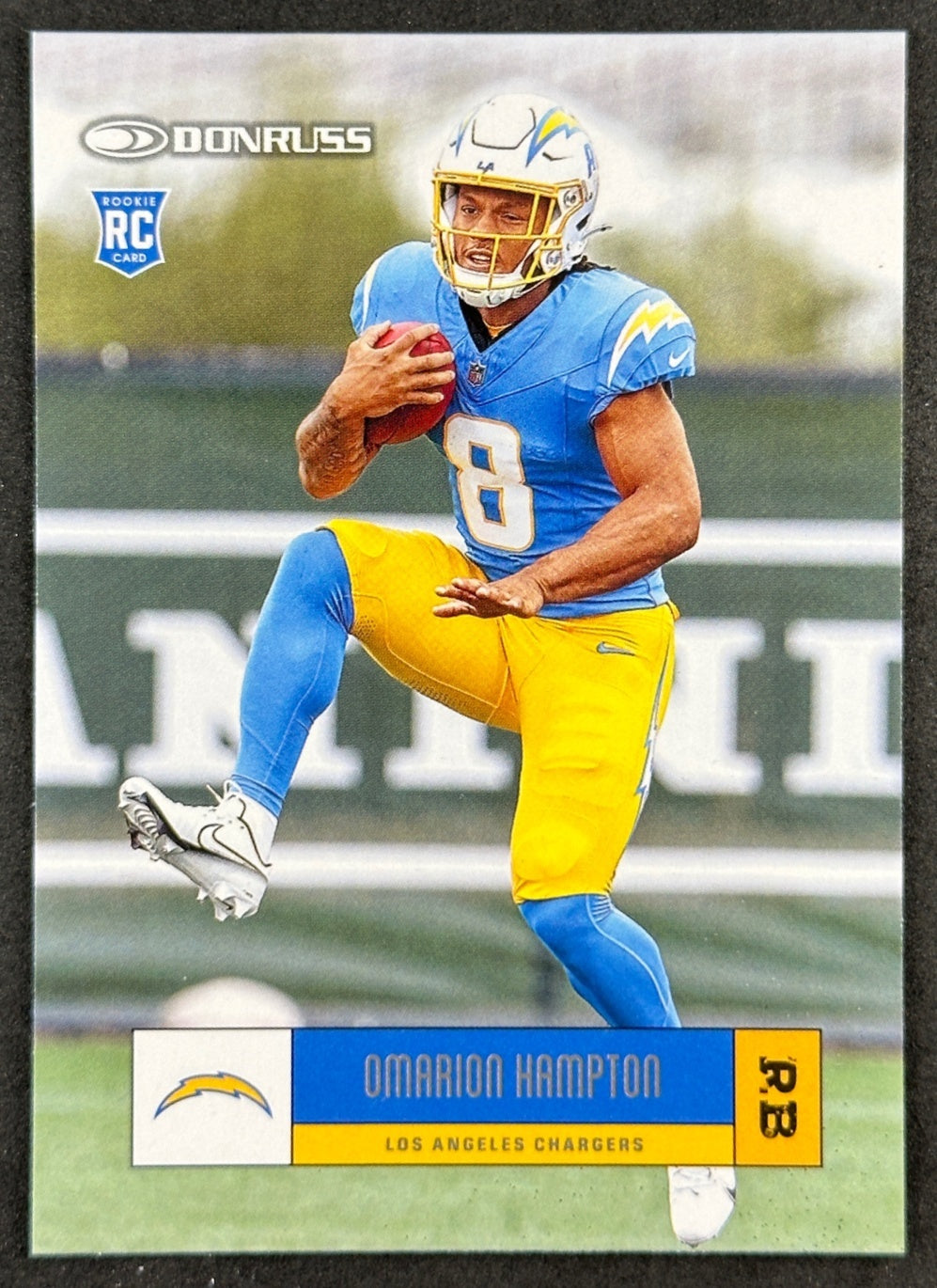 Omarion Hampton 2025 Panini Donruss Chargers Sports Trading Card