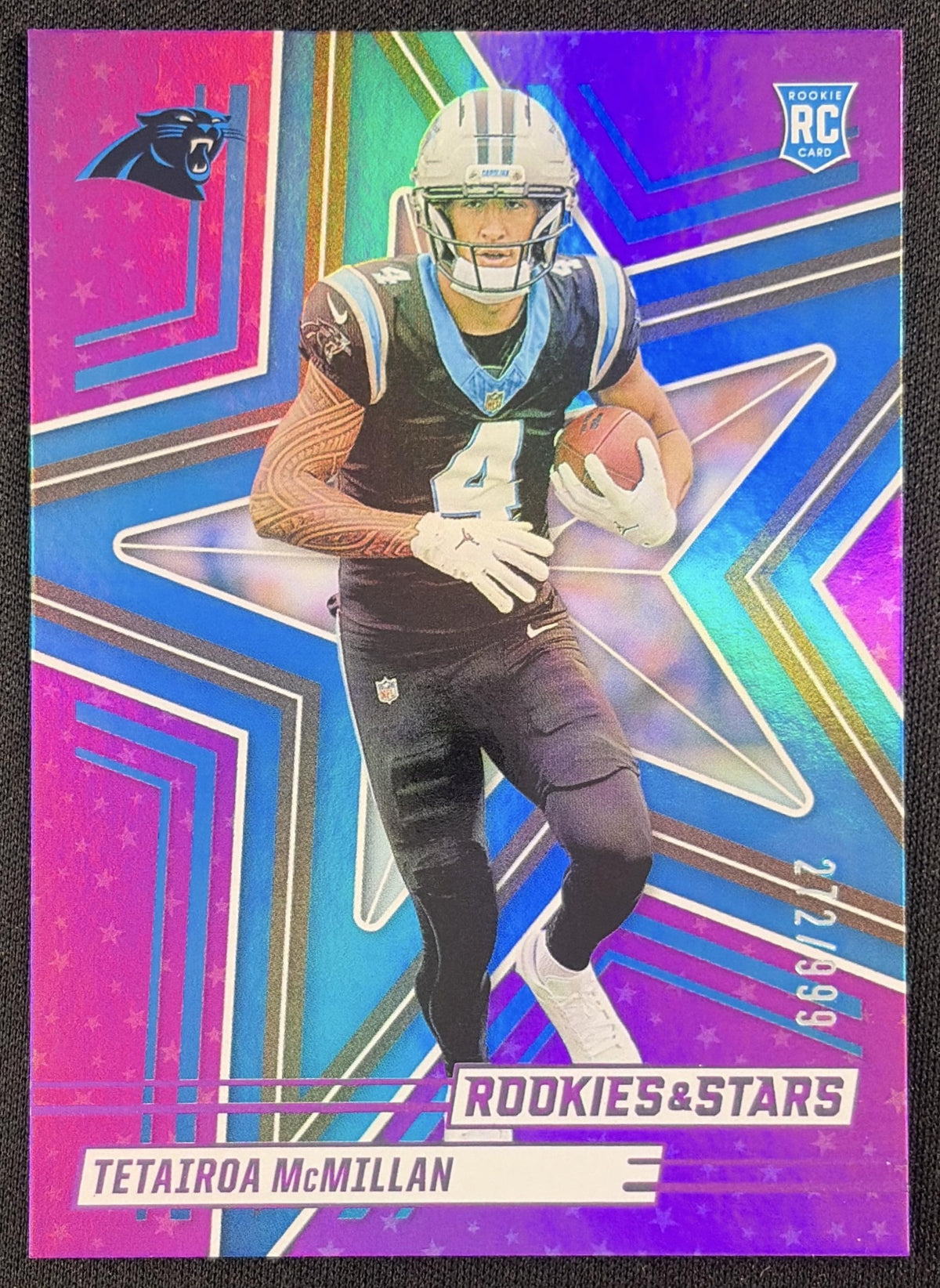Tetairoa McMillan 2025 Panini Rookies & Stars Purple /999 Carolina Panthers