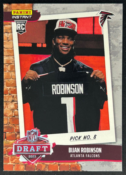 Bijan Robinson 2023 Panini Instant NFL Draft Night Falcons Sports Trading Cards