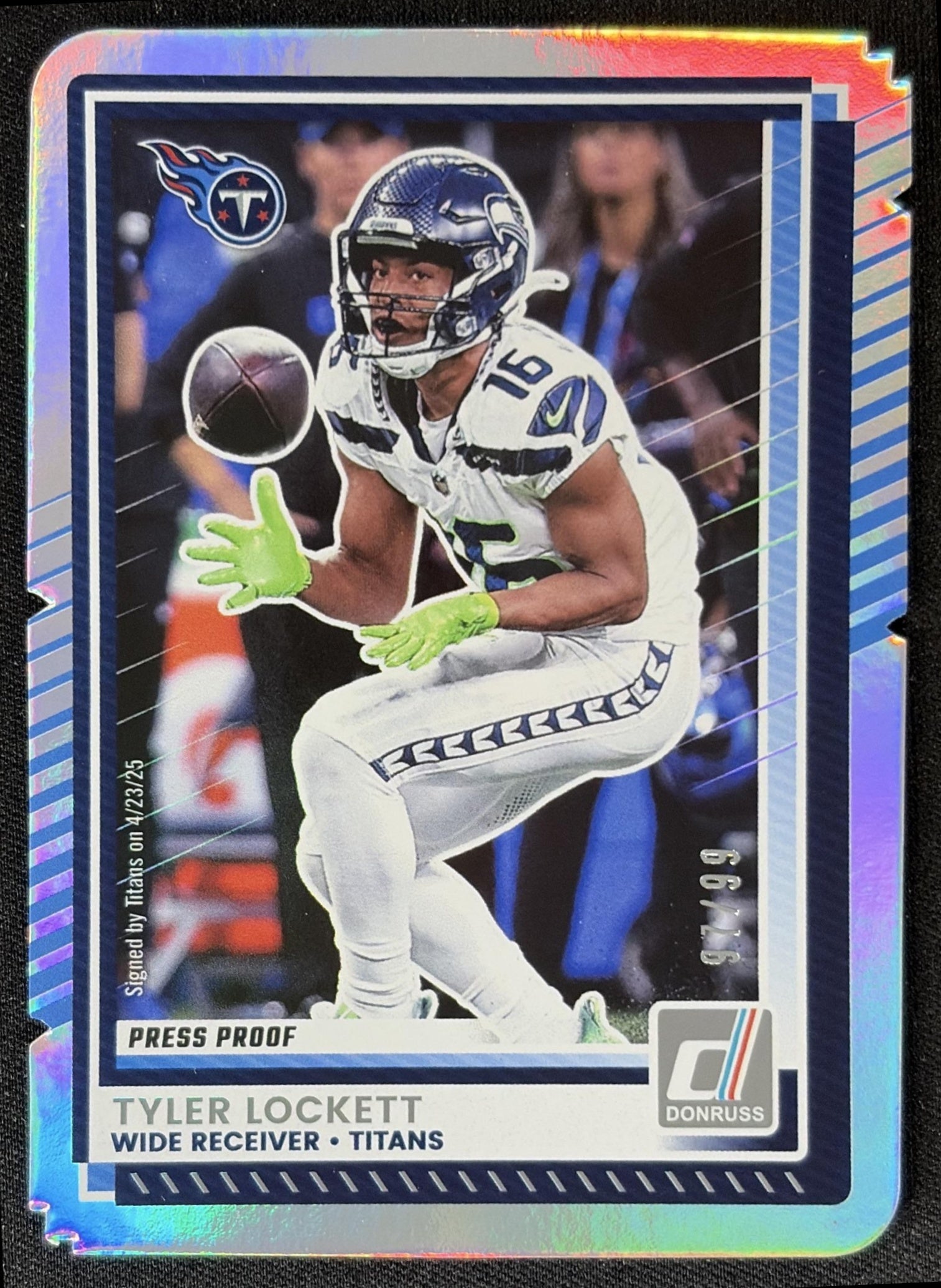 Tyler Lockett 2025 Panini Donruss Press Proof Silver Die-Cut /99 Titans
