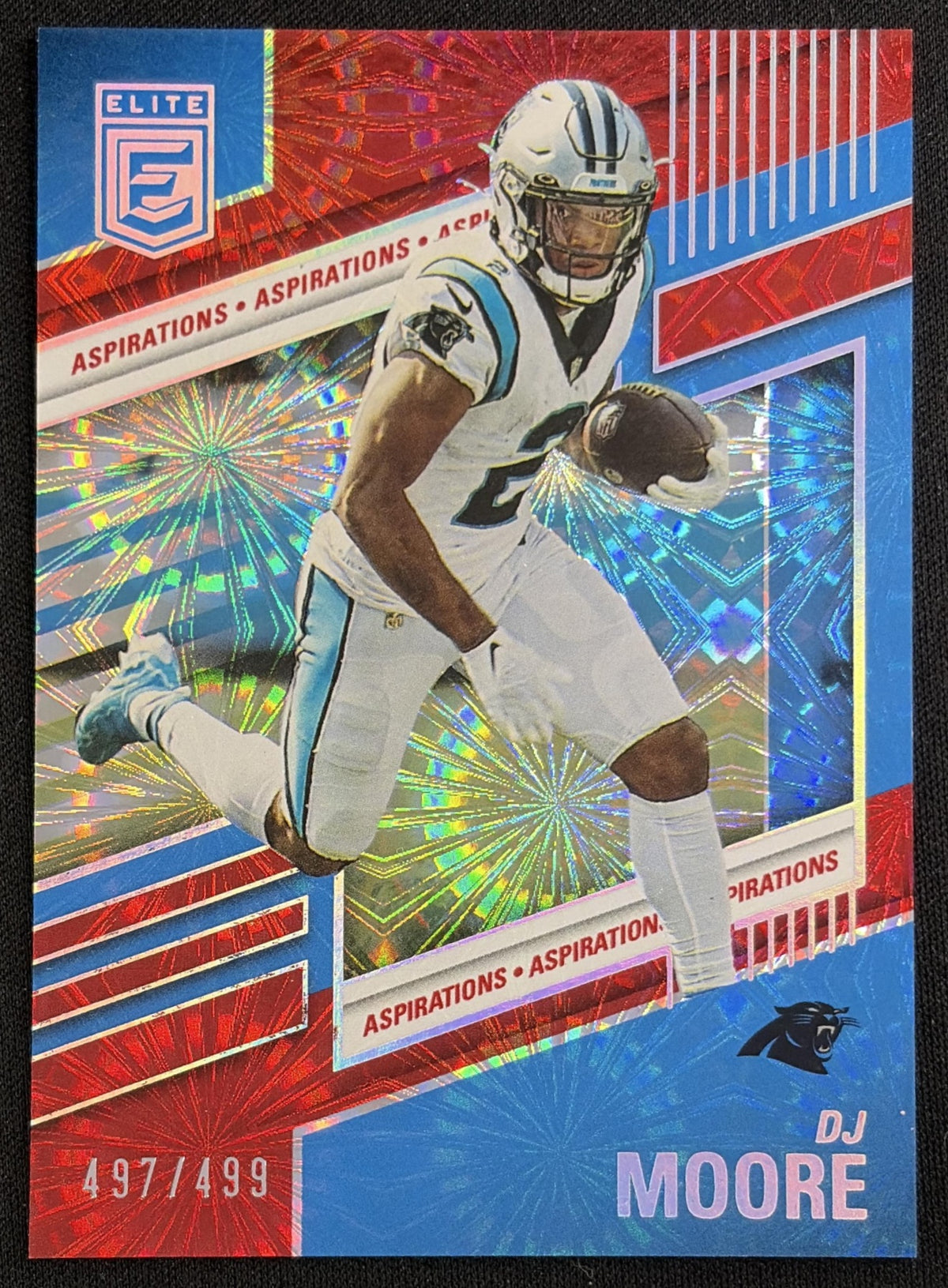 DJ Moore 2022 Panini Donruss Elite Aspirations Shimmer /499 Panthers Carolina Panthers Sports Trading Card