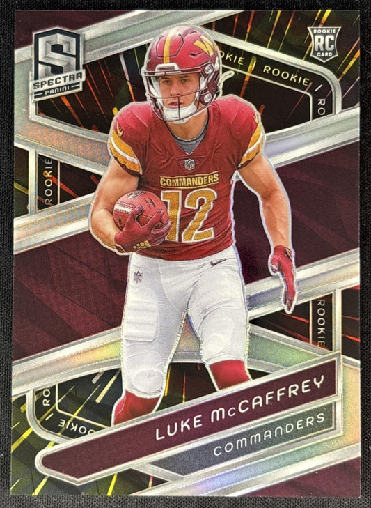 Luke McCaffrey 2024 Panini Spectra Rookies Hyper /75 Commanders front