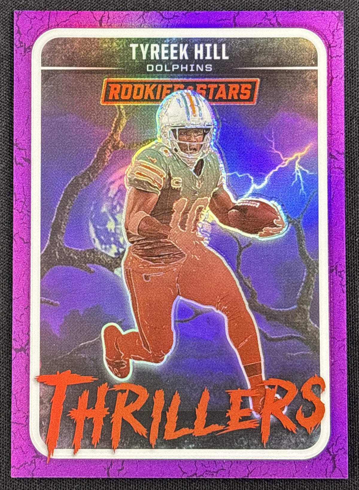 Tyreek Hill 2025 Panini Rookies & Stars Thrillers Purple /35 Dolphins