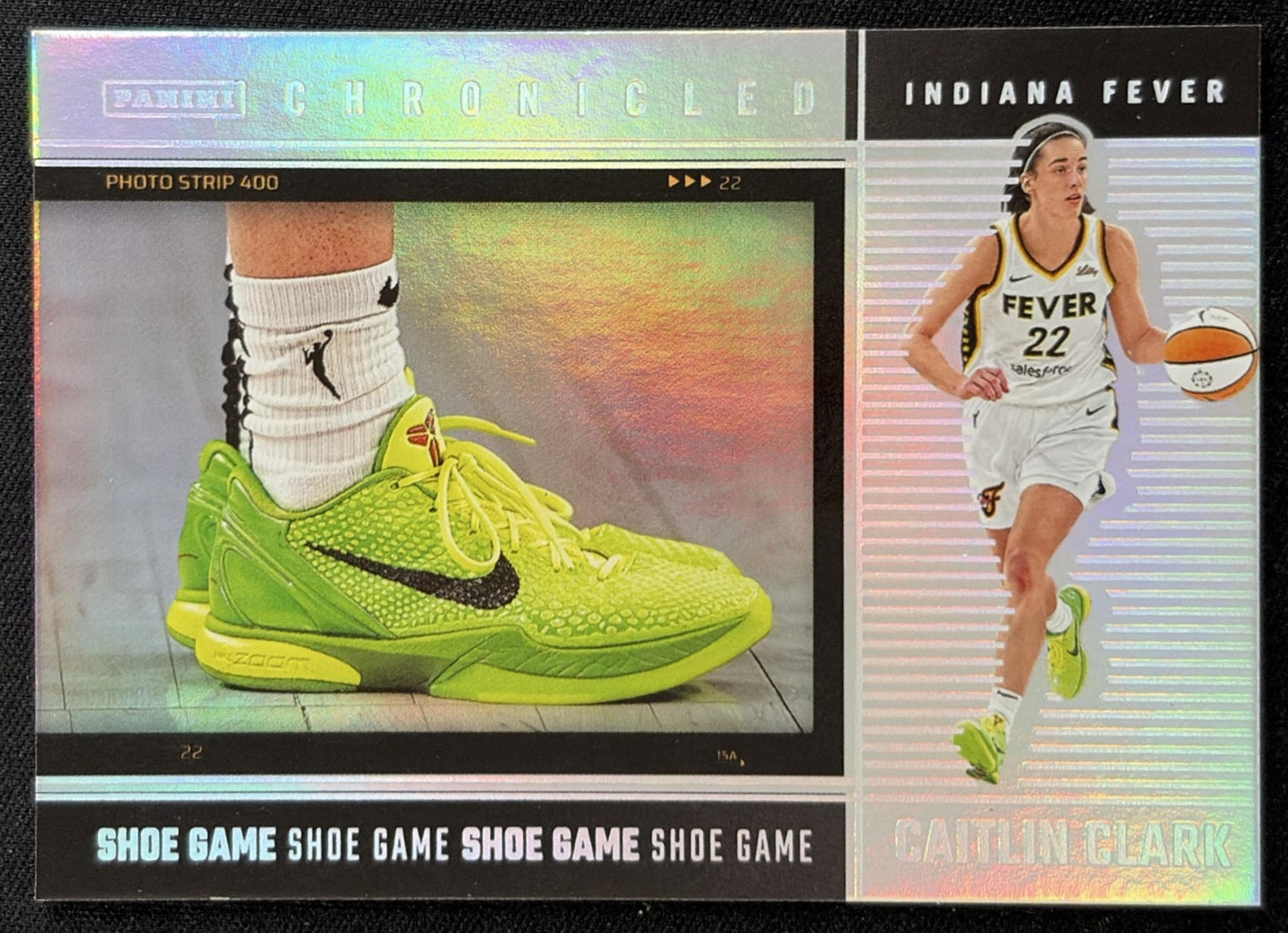 Caitlin Clark 2025 Panini Chronicled Shoe Game Holo Fever 71