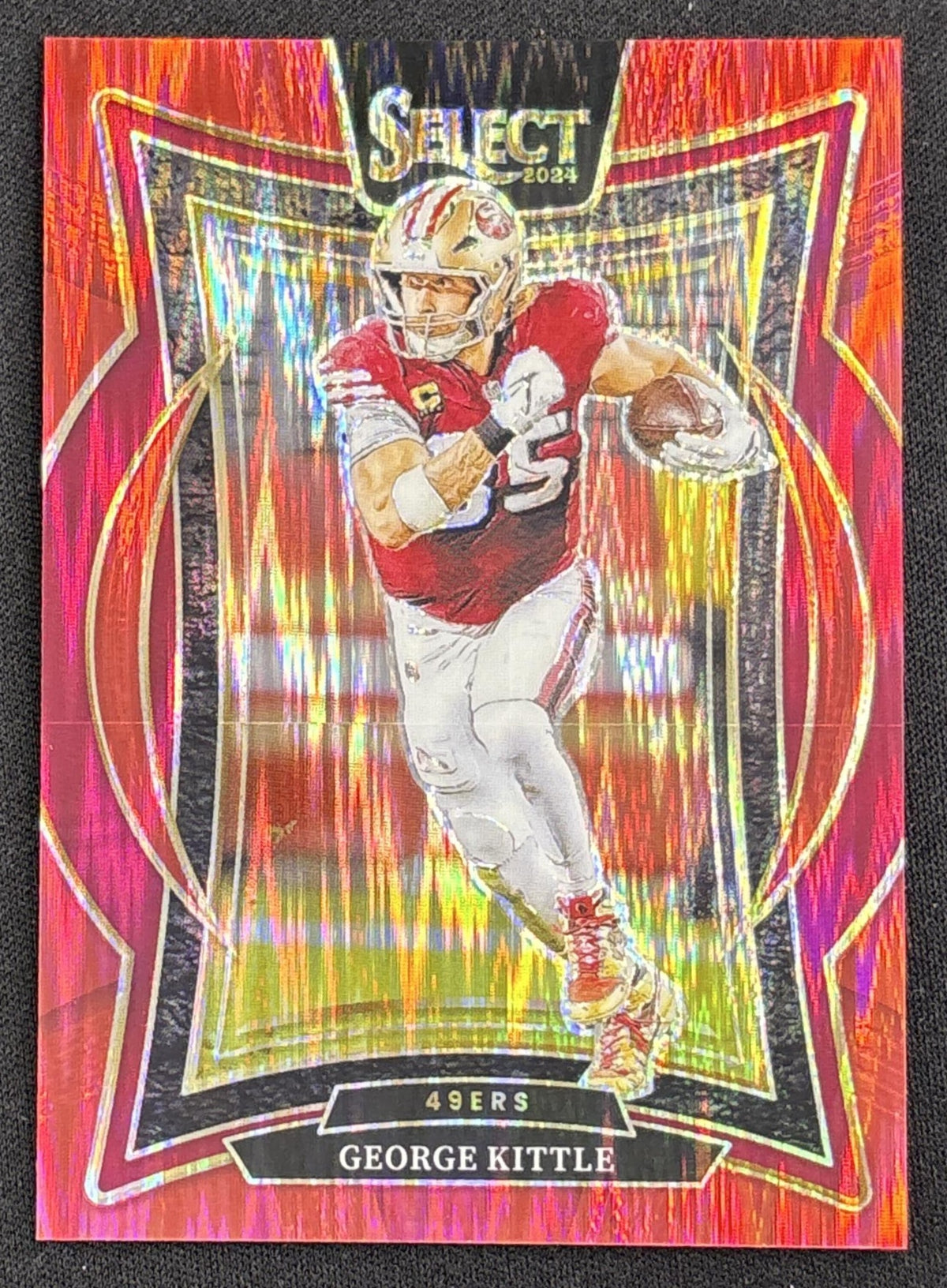 George Kittle 2024 Panini Select Concourse Red Prizm Shock /249 49ers