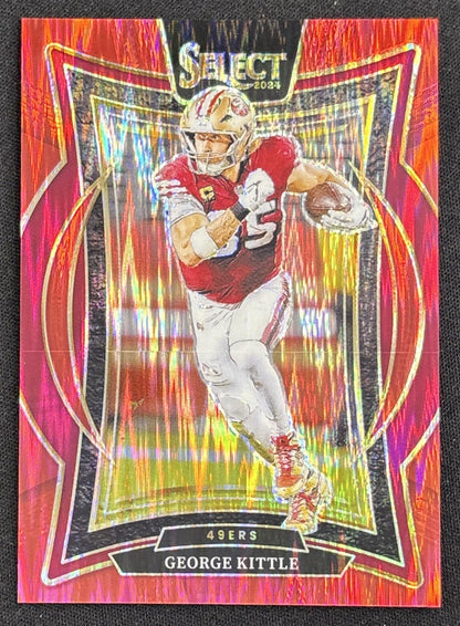 George Kittle 2024 Panini Select Concourse Red Prizm Shock /249 49ers