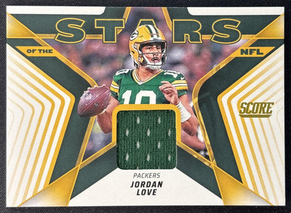 Jordan Love 2025 Panini Score Stars of the NFL Jersey Packers Front