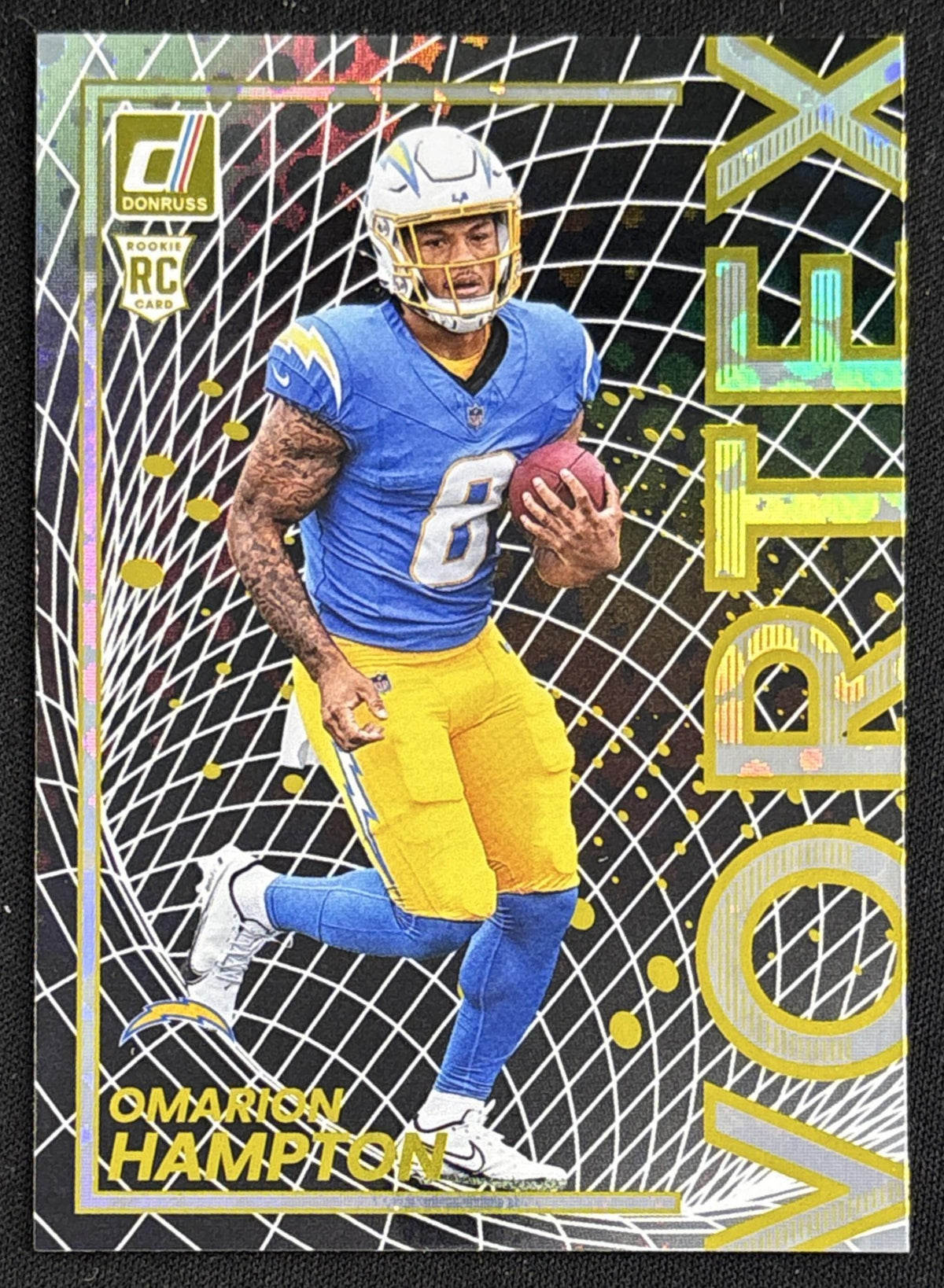 Omarion Hampton 2025 Panini Donruss Vortex Galactic Chargers - front