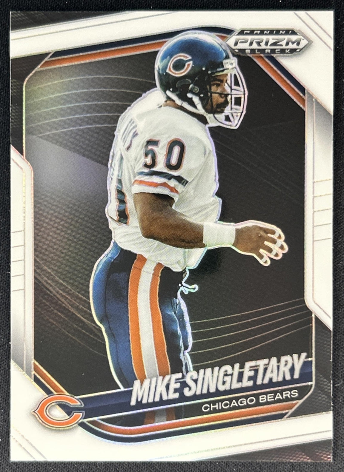 Mike Singletary 2025 Panini Prizm Black White /175 Bears Front
