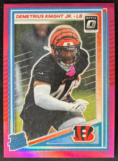 Demetrius Knight Jr. 2025 Donruss Optic Rated Rookie Pink Prizm Bengals Sports Trading Card