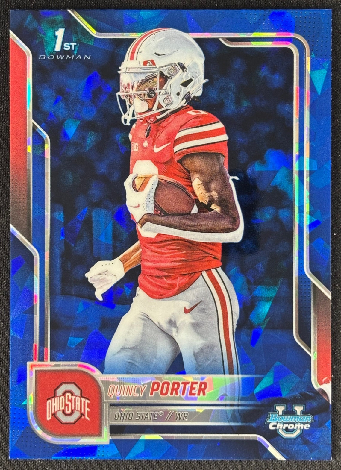 Quincy Porter 2025 Chrome University Sapphire Prospect Buckeyes - Front