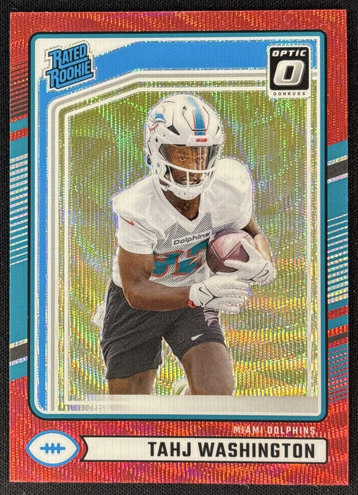 Tahj Washington 2024 Panini Donruss Optic Rated Rookie Preview Red Wave Dolphins