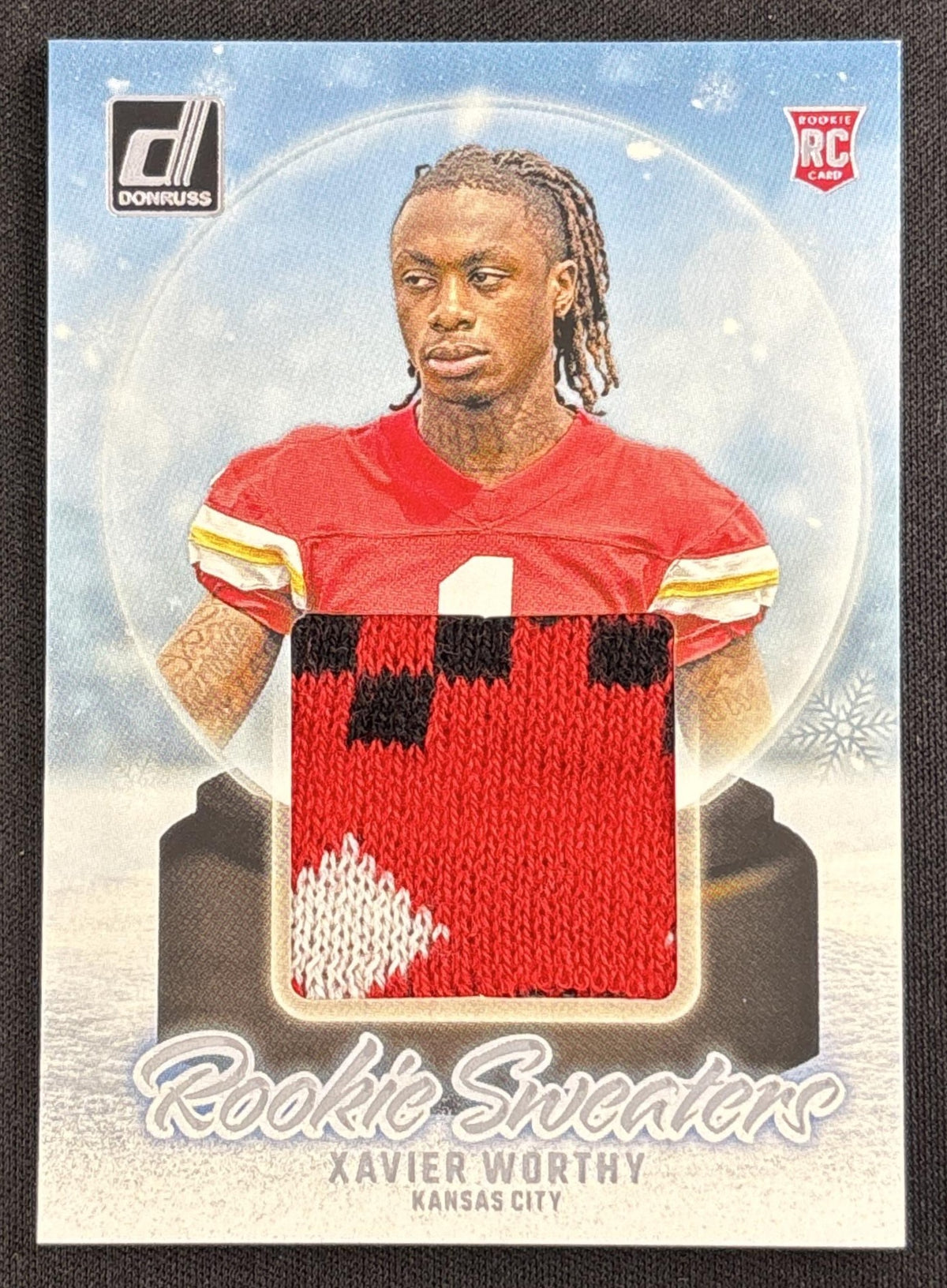 Xavier Worthy 2024 Panini Donruss Rookie Holiday Sweater Chiefs