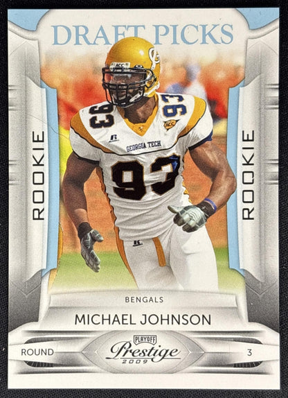 Michael Johnson 2009 Panini Playoff Prestige Draft Picks Light Blue /999 Bengals front