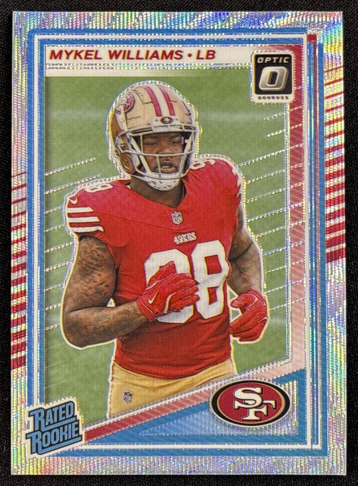 Mykel Williams 2025 Panini Donruss Optic Rated Rookie Wave Prizm /300 49ers