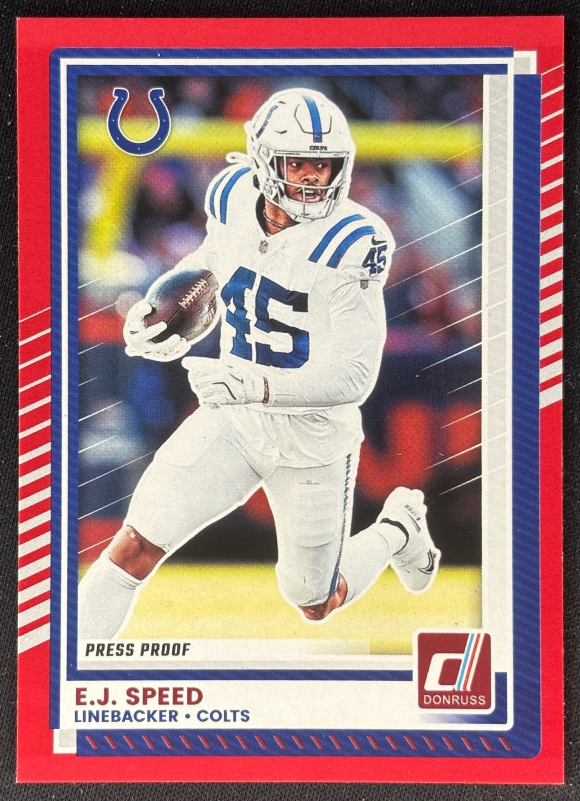 E.J. Speed 2025 Donruss Press Proof Red Colts Football