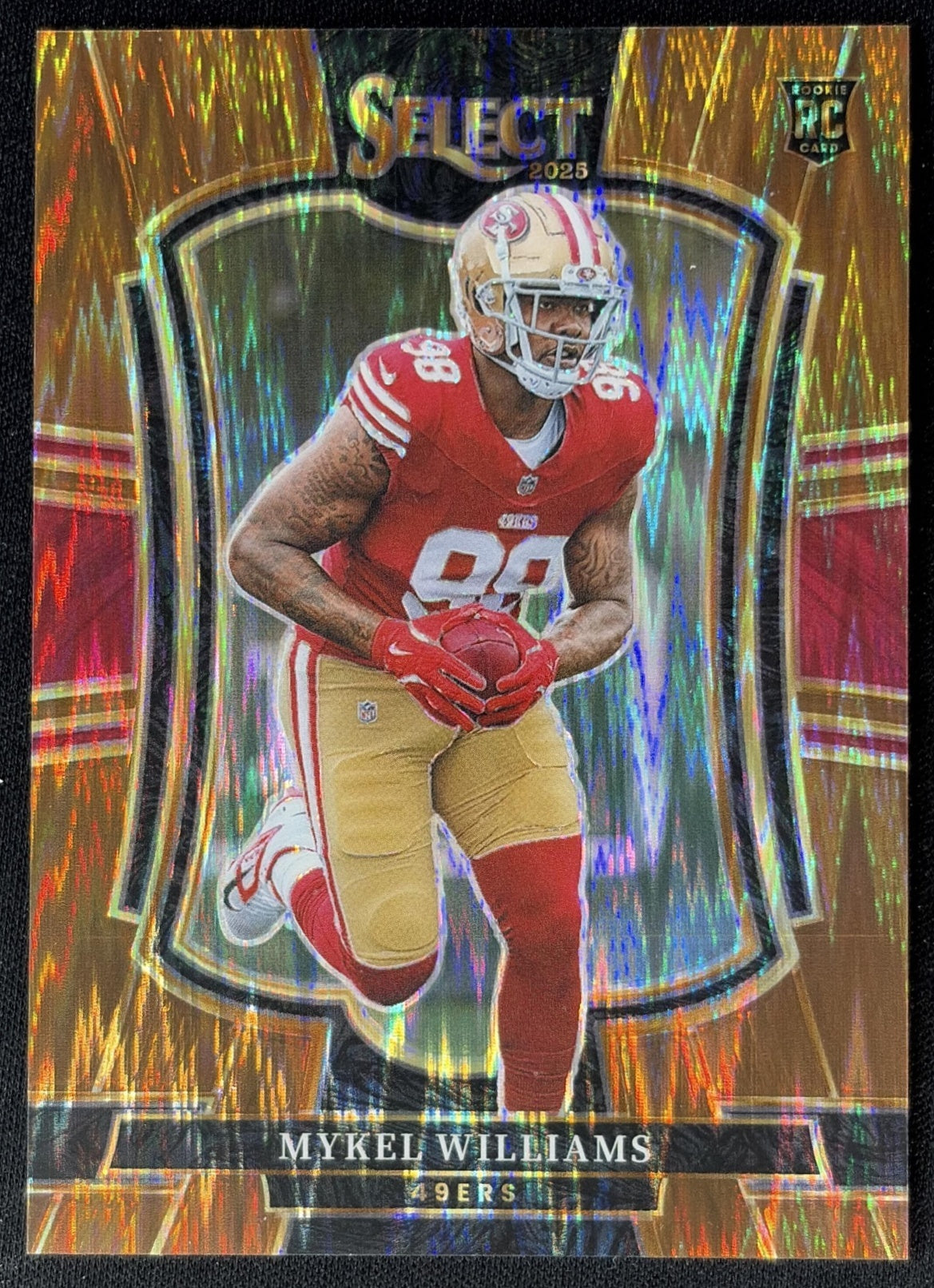 Mykel Williams 2025 Panini Select Premier Level Copper Prizm Shock /899 49ers front